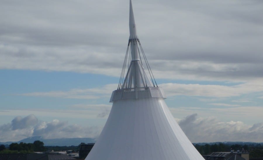 PVC coated polyester tensile fabric structure