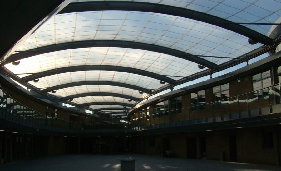 Dry space under ETFE foil roof 