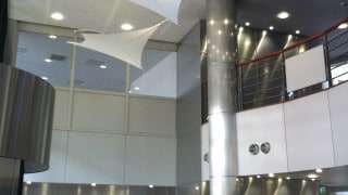 Office hypars using PVC glass fabric