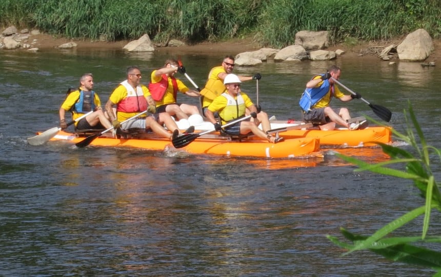 Monmouth Raft Race 2012  – Mens Race 2nd Place